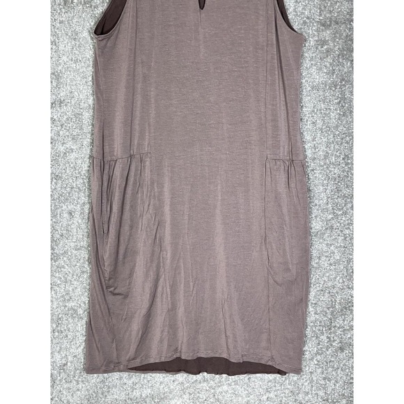 Garnet Hill Sleeveless Keyhole Mesh Lined Dress Womens Size Small Brown Pockets - Picture 6 of 11